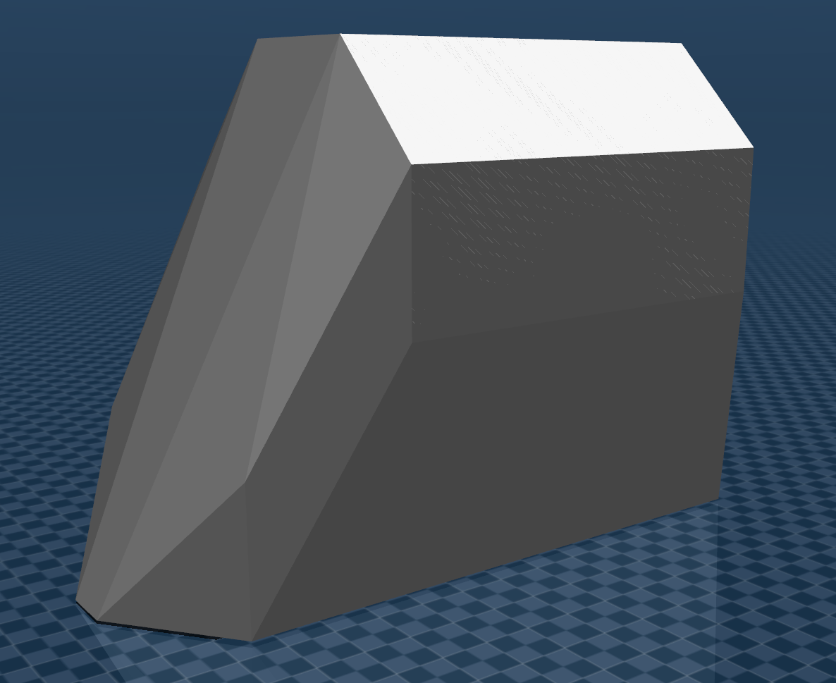 Convex hull around object modeled as singular asset